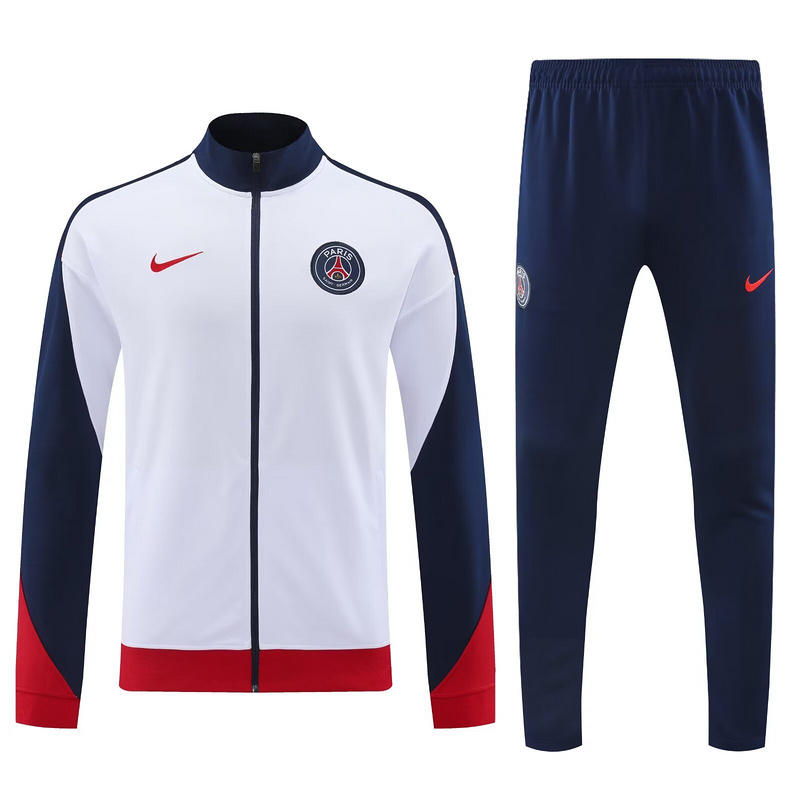 AAA Quality Paris St Germain 24/25 Tracksuit - White/Navy/Red